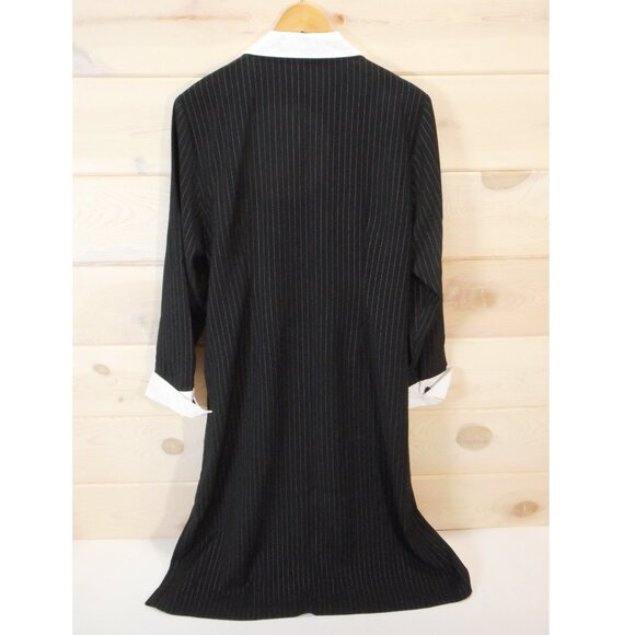 NWT Lane Bryant Wrap Shirt Dress Black with Contrast White Collar Womens Size 18 - Picture 4 of 10